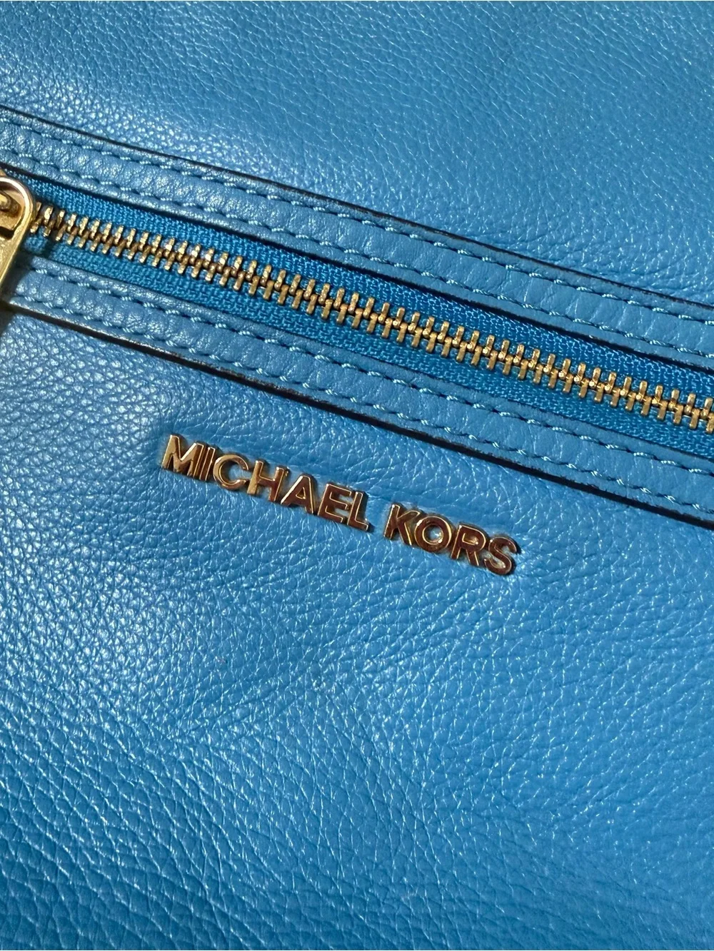 Michael Kors Bright Blue Rhea Leather Hobo Bag Medium Shoulder Handbag